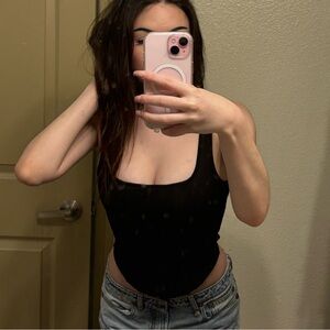 Express body contour corset cropped tank